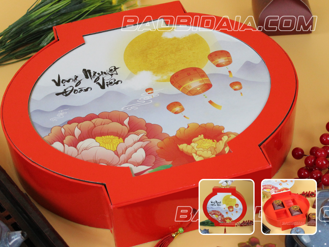Mẫu Hộp Bánh Trung Lồng Đèn Cao Cấp