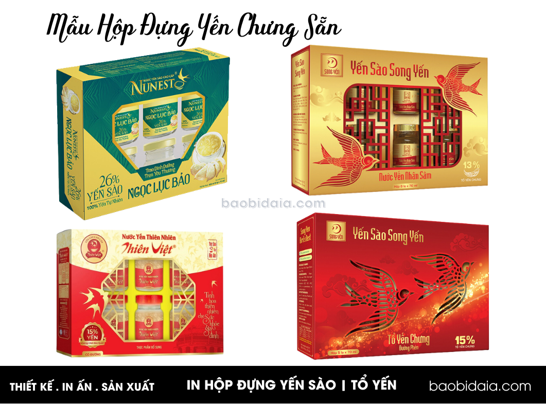 In Hộp Đựng Yến Chưng Sẵn