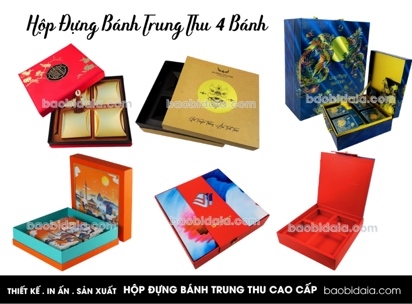 Mẫu hộp trung thu 4 bánh đẹp 2025