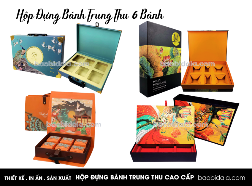 Mẫu hộp trung thu 6 bánh độc đáo 2025